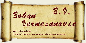 Boban Vermešanović vizit kartica